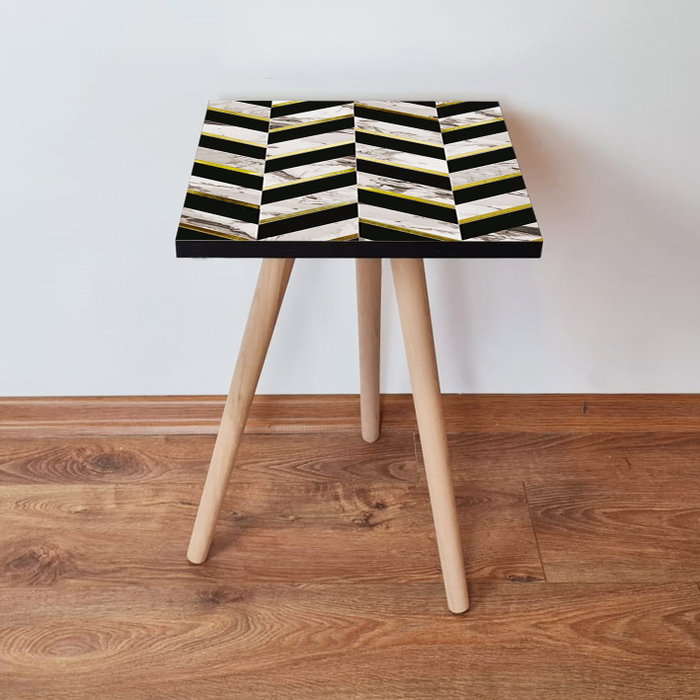 Hanah Home Mesa Auxiliar Shp132 Negro, Oro y Blanco Hanah Home Mesa Auxiliar Shp132 Negro, Oro y Blanco